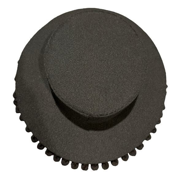 Vintage Black Cordobes, flamenco, Equestrian Hat with wide brim and pom poms - Picture 9 of 12